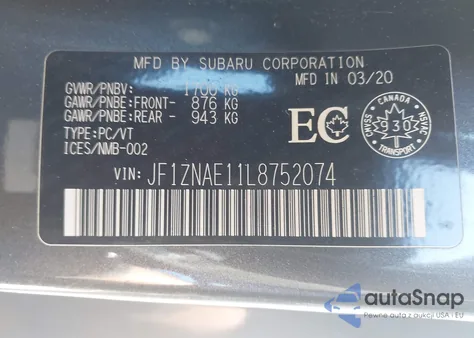 2020 Toyota 86 Gt из США, поврежденный, VIN JF1ZNAE11L8752074